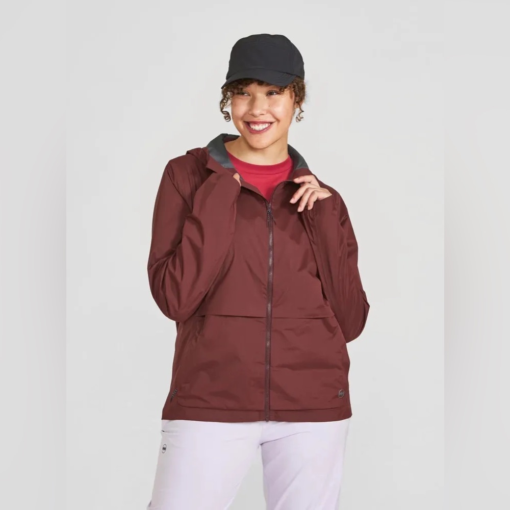 NWT Janji Women Rainrunner Jacket in “Bark”